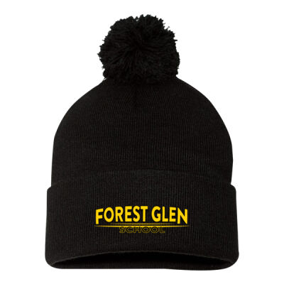 12" Pom-Pom Cuffed Beanie *Embroidered Logo* Thumbnail